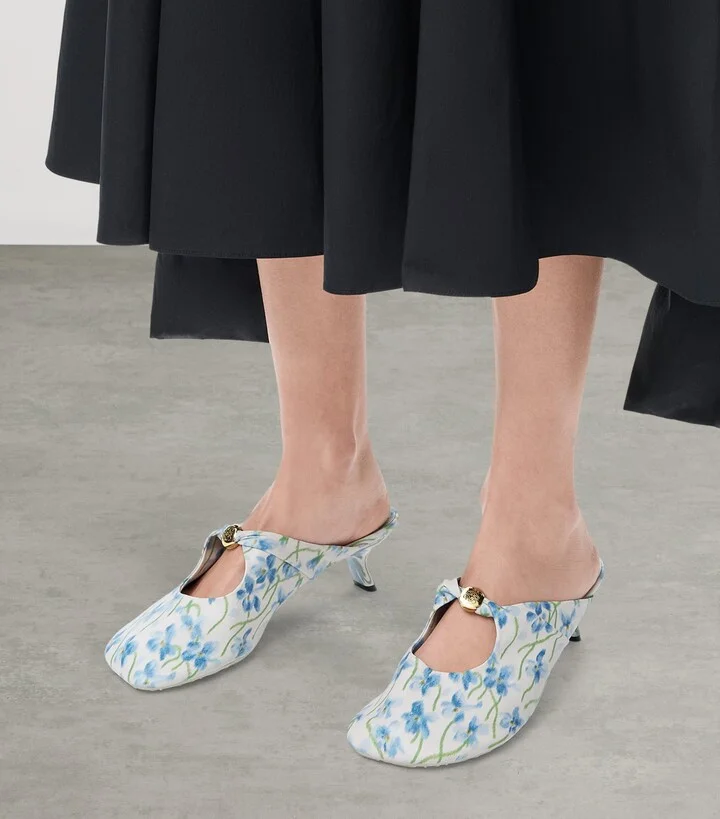 Loewe Floral Print Pebble Mules 45 - Image 2