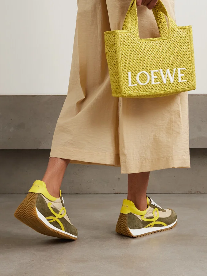LOEWE - Flow Runner 2.0 Leather-trimmed Shell And Suede Sneakers - Cream - Image 2