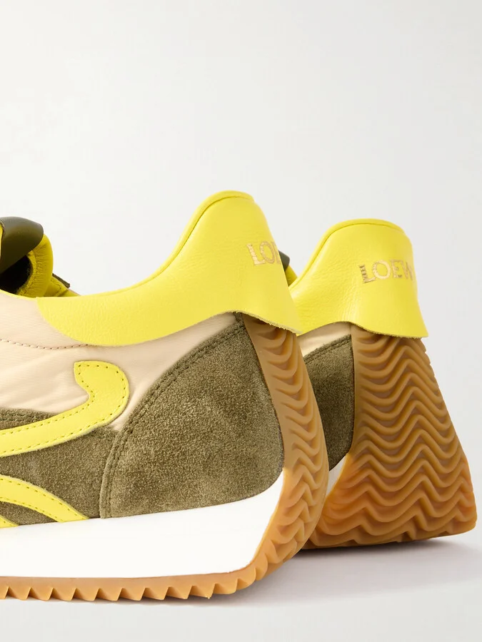 LOEWE - Flow Runner 2.0 Leather-trimmed Shell And Suede Sneakers - Cream - Image 4