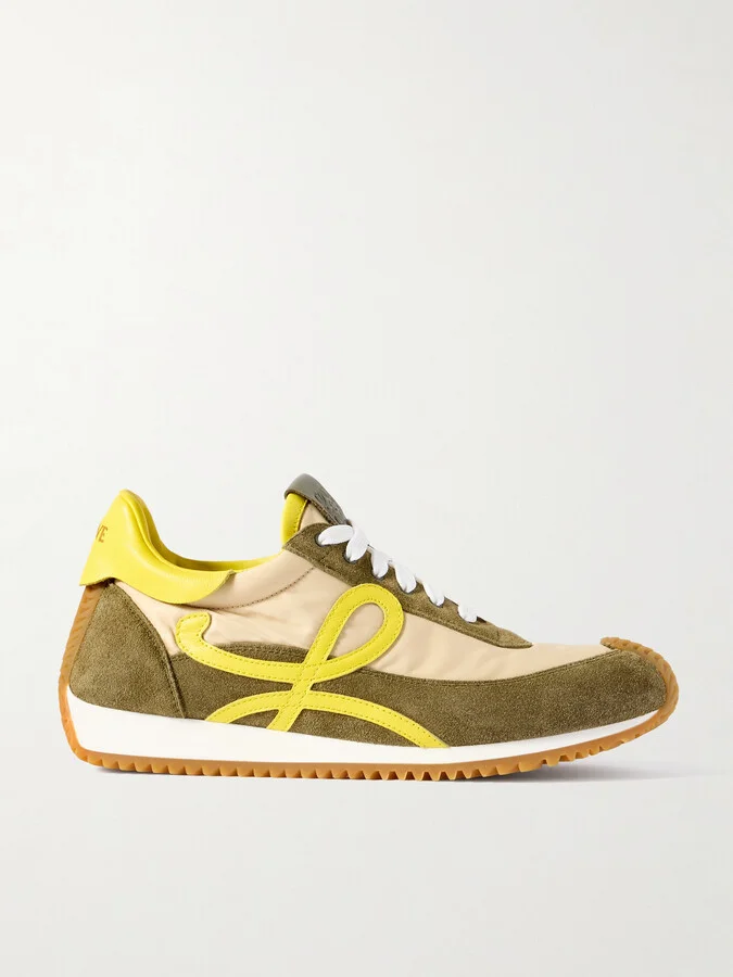 LOEWE - Flow Runner 2.0 Leather-trimmed Shell And Suede Sneakers - Cream