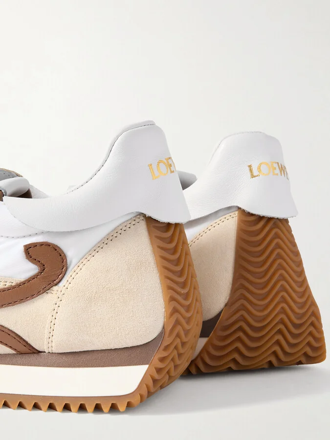 LOEWE - Flow Runner 2.0 Leather-trimmed Shell And Suede Sneakers - White - Image 4