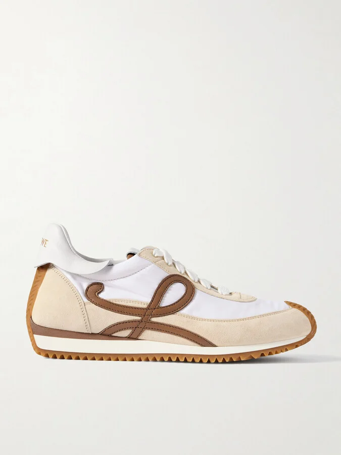 LOEWE - Flow Runner 2.0 Leather-trimmed Shell And Suede Sneakers - White