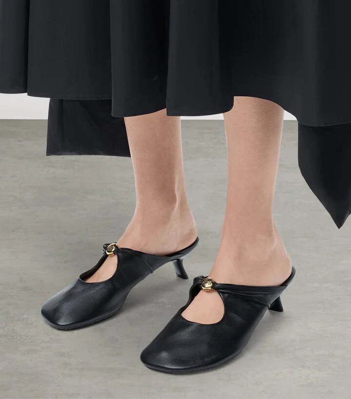 Loewe Lambskin Pebble Soft Heeled Mules 45 - Image 3
