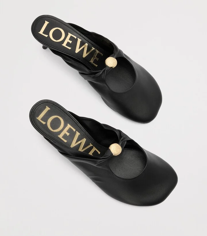 Loewe Lambskin Pebble Soft Heeled Mules 45 - Image 5
