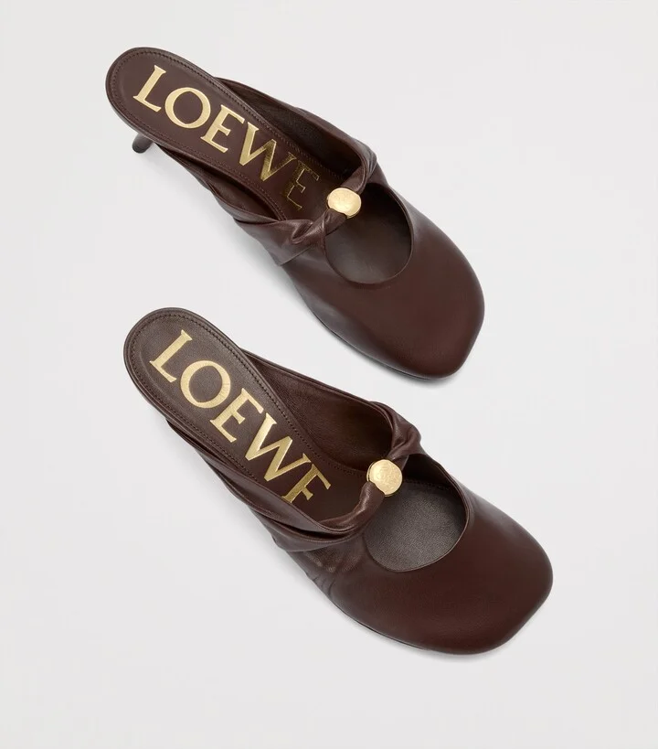 Loewe Lambskin Pebble Soft Heeled Mules 45 - Image 4
