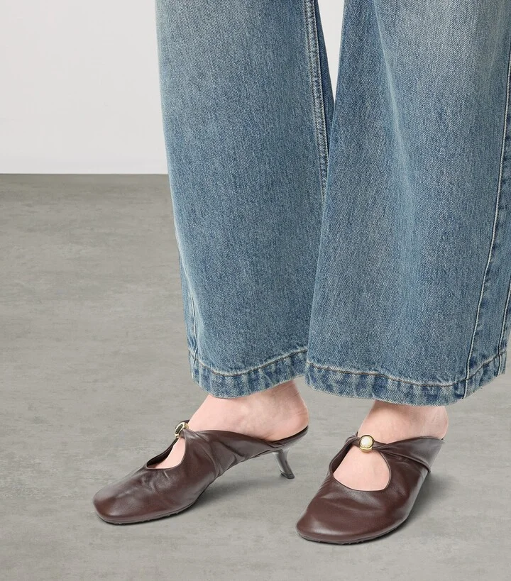 Loewe Lambskin Pebble Soft Heeled Mules 45 - Image 5