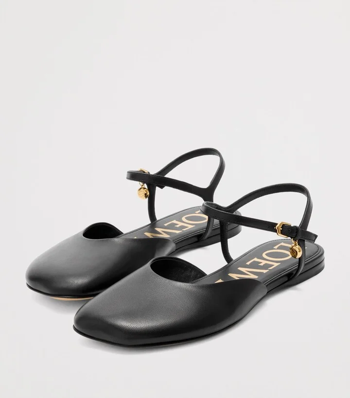 Loewe Leather Ankle-Strap Toy Ballet Flats - Image 2