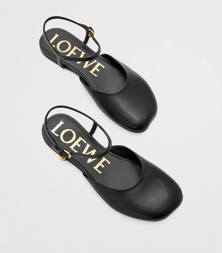Loewe Leather Ankle-Strap Toy Ballet Flats - Image 3