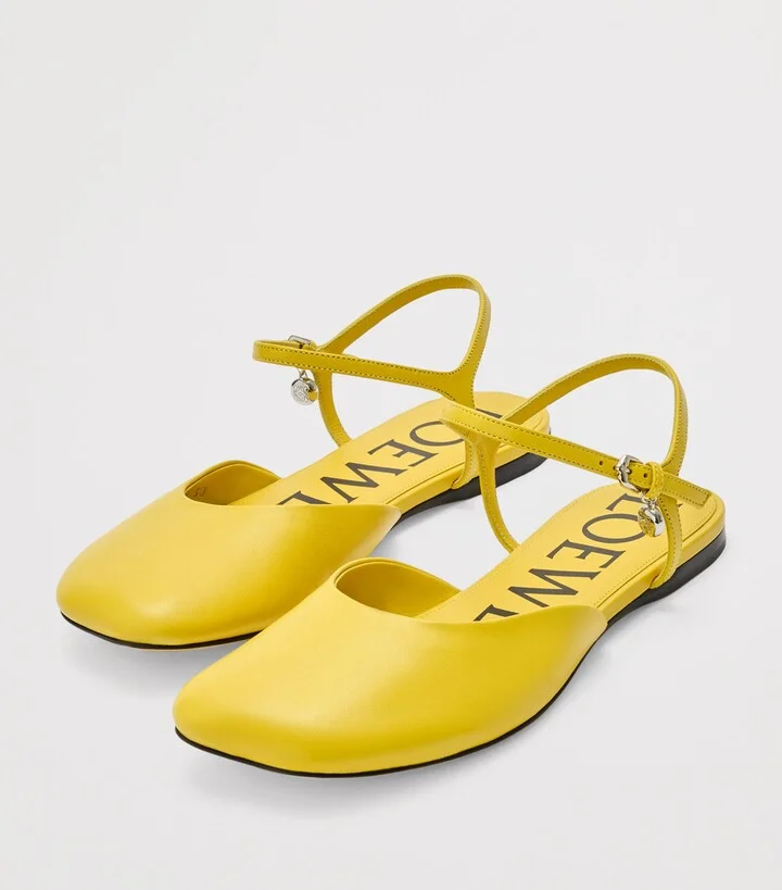 Loewe Leather Ankle-Strap Toy Ballet Flats - Image 3