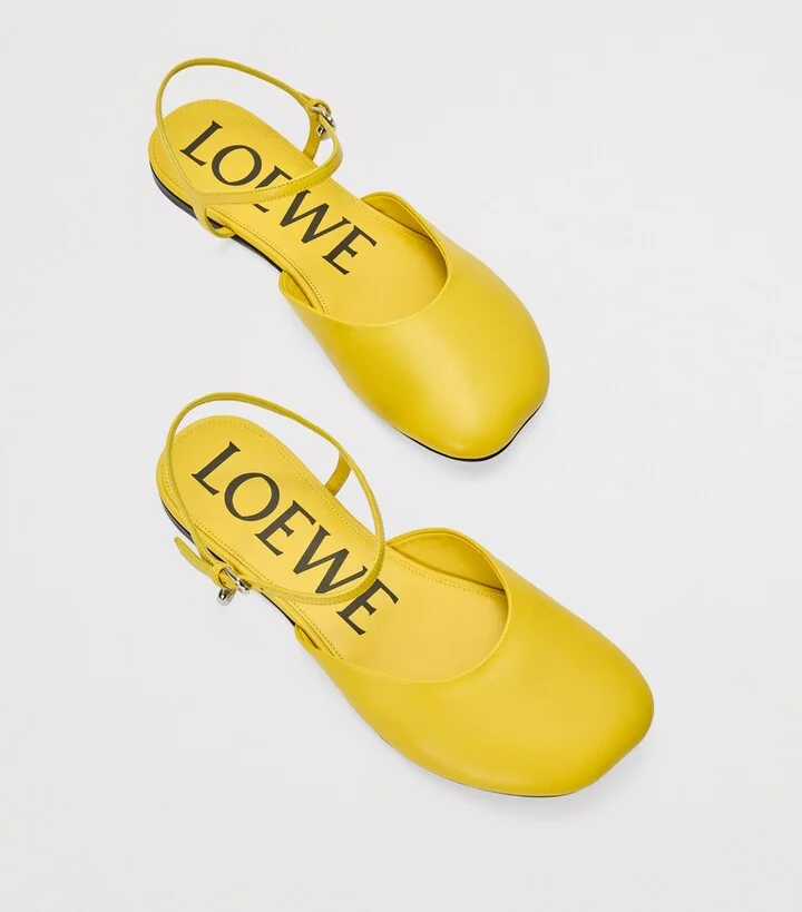 Loewe Leather Ankle-Strap Toy Ballet Flats - Image 4