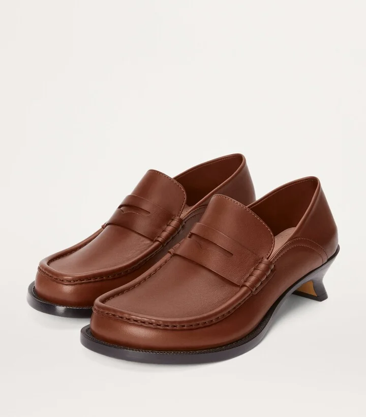 Loewe Leather Campo Heeled Loafers 40 - Image 3