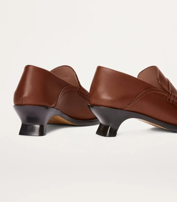 Loewe Leather Campo Heeled Loafers 40 - Image 5
