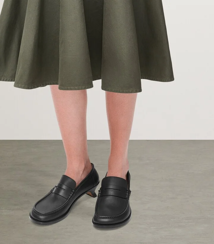Loewe Leather Campo Heeled Loafers - Image 2