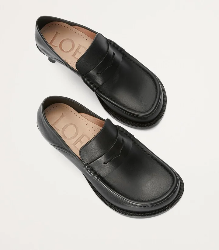 Loewe Leather Campo Heeled Loafers - Image 4