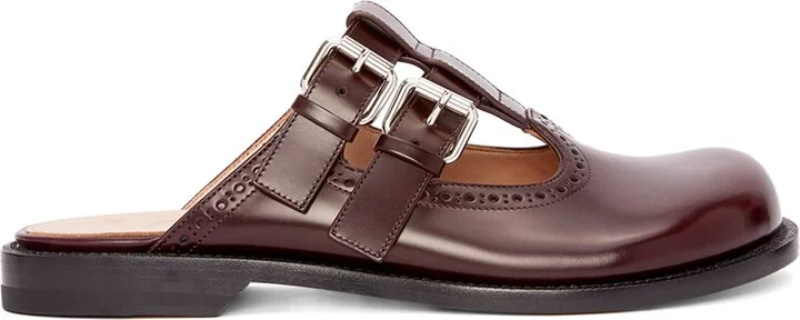 Loewe Leather Campo Mary Jane Mules