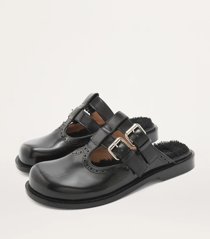 Loewe Leather Mary Jane Mules - Image 3
