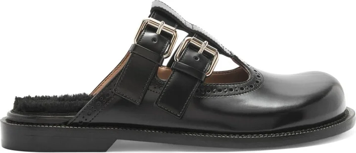 Loewe Leather Mary Jane Mules