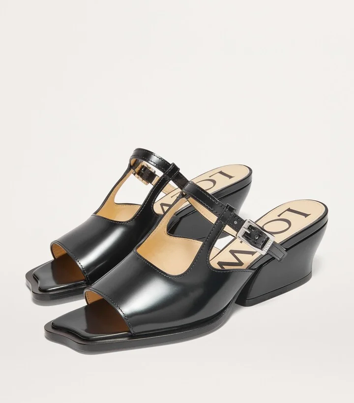 Loewe Leather Onda Mary Jane Mules 45 - Image 2