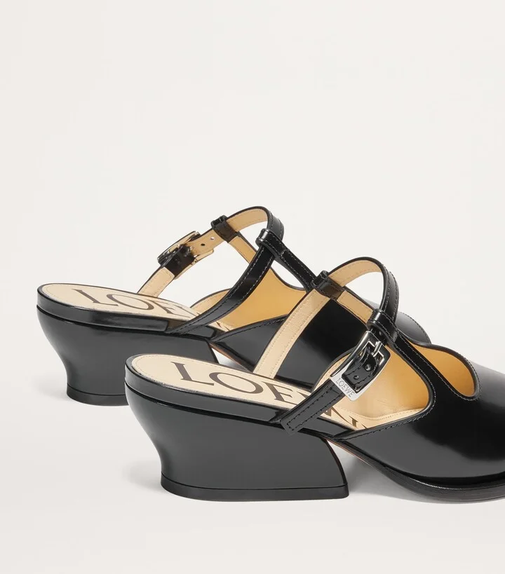 Loewe Leather Onda Mary Jane Mules 45 - Image 4