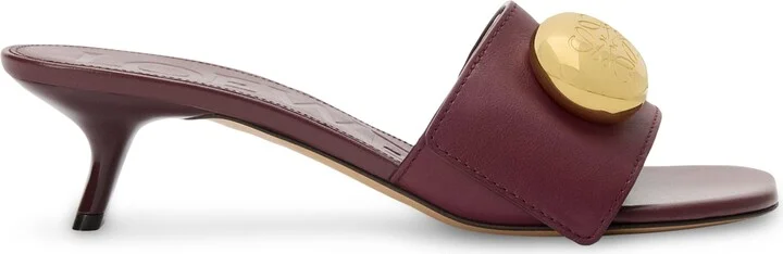 Loewe Leather Pebble Heeled Mules 45
