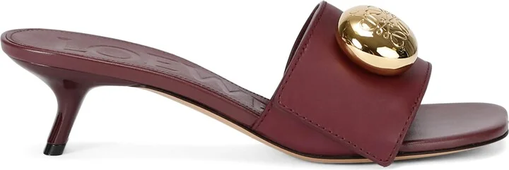 Loewe Leather Pebble Mules 45
