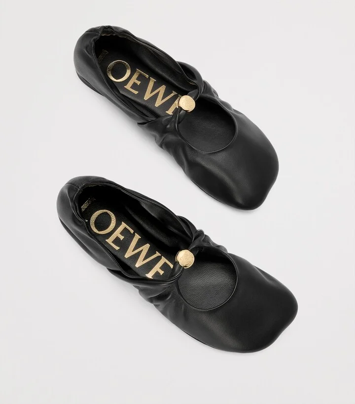 Loewe Leather Pebble Soft Ballet Flats - Image 3