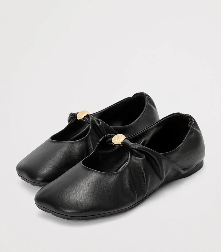 Loewe Leather Pebble Soft Ballet Flats - Image 4