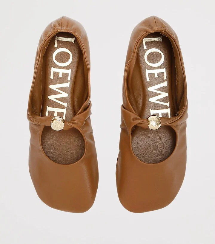 Loewe Leather Pebble Soft Ballet Flats - Image 4