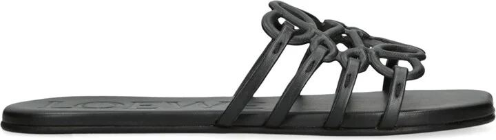 Loewe Leather Petal Anagram Slides