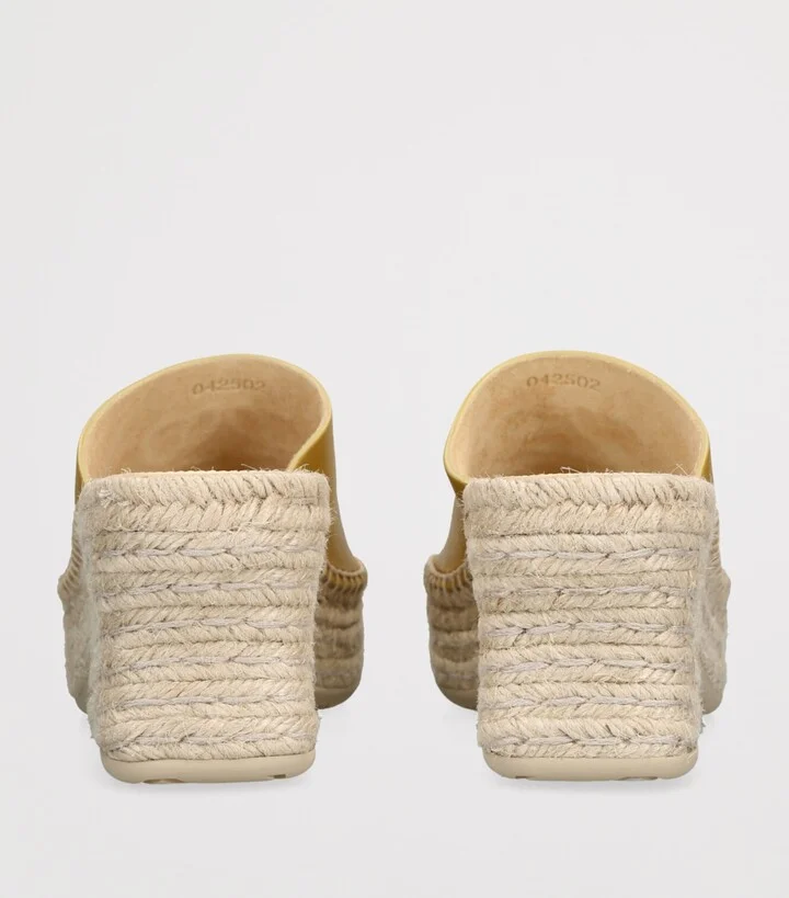Loewe Leather Petal Espadrille Wedge Sandals 80 - Image 2