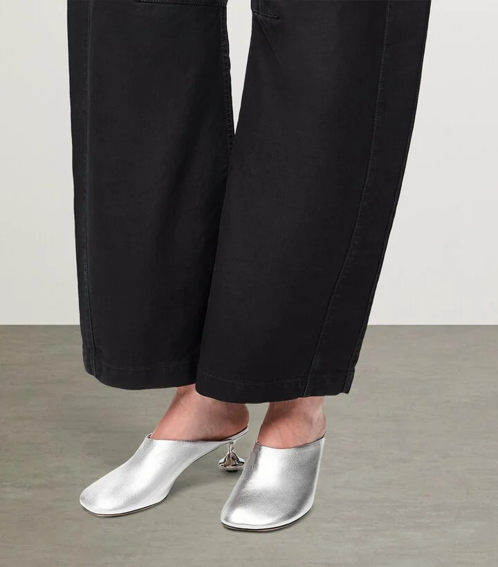 Loewe Metallic Leather Toy Mules 45 - Image 2