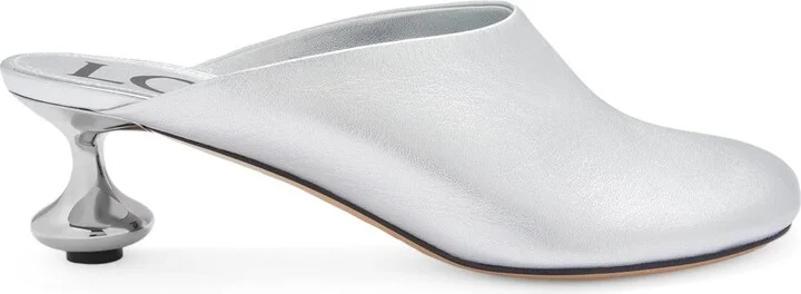 Loewe Metallic Leather Toy Mules 45