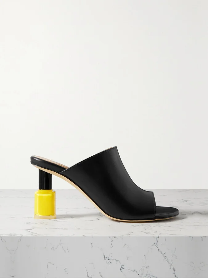 LOEWE - Nail Polish Leather Mules - Black