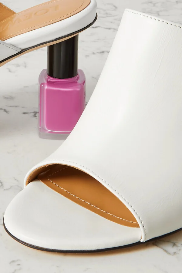 LOEWE - Nail Polish Leather Mules - White - Image 4