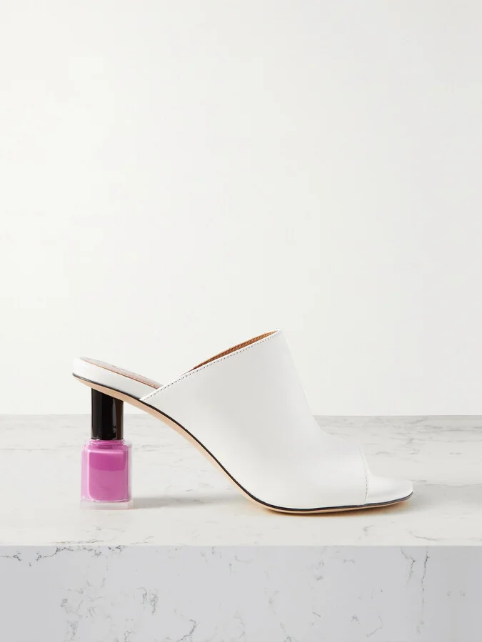LOEWE - Nail Polish Leather Mules - White