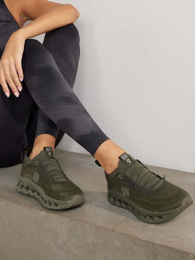 LOEWE - + On Cloudtilt Stretch Recycled-knit Sneakers - Green - Image 2