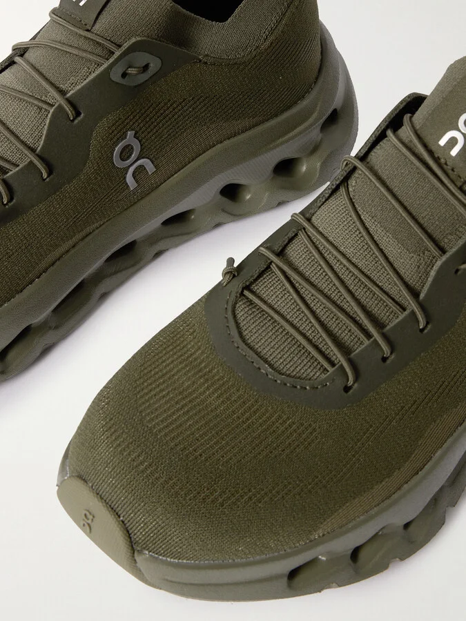 LOEWE - + On Cloudtilt Stretch Recycled-knit Sneakers - Green - Image 4