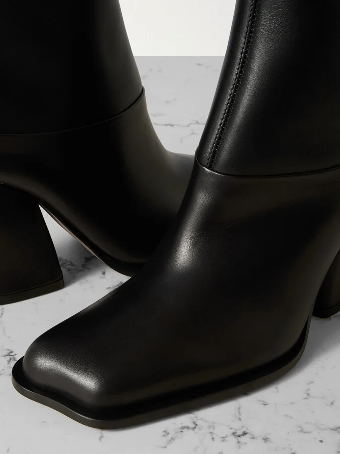 LOEWE - Onda Two-tone Leather Ankle Boots - Black - Image 4