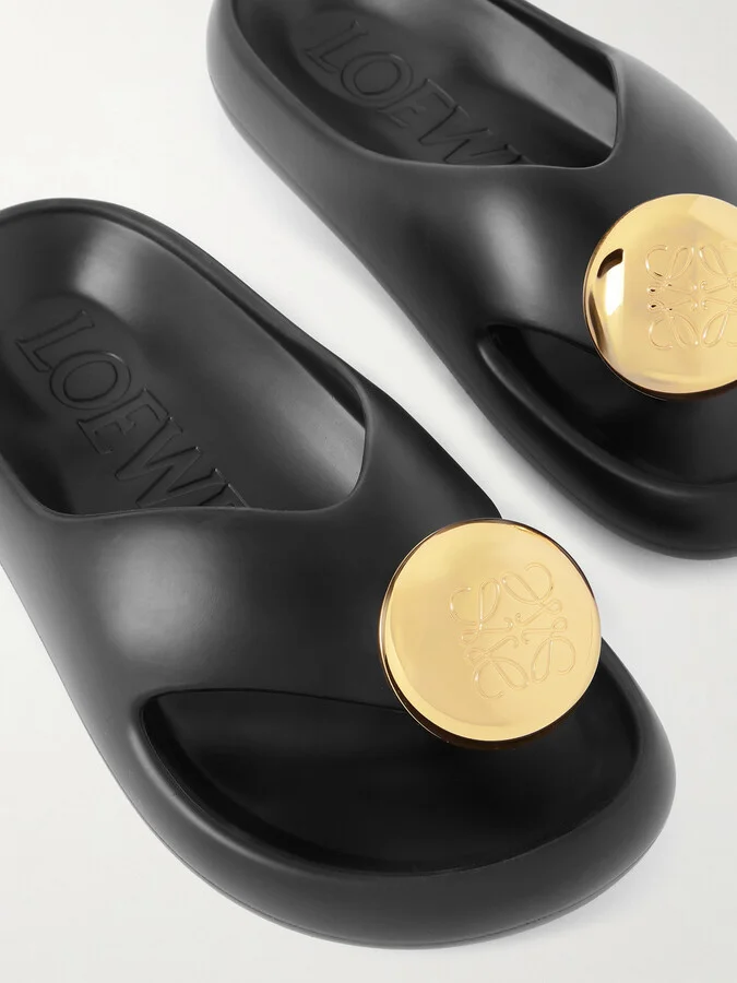 LOEWE - + Paula's Ibiza Bubble Logo-detailed Rubber Slides - Black - Image 4