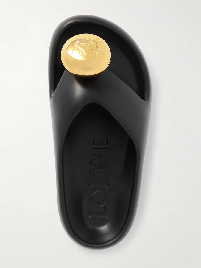 LOEWE - + Paula's Ibiza Bubble Logo-detailed Rubber Slides - Black - Image 5