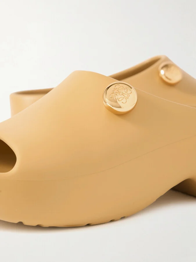 LOEWE - + Paula's Ibiza Foam Pebble Embellished Rubber Slides - Neutrals - Image 4