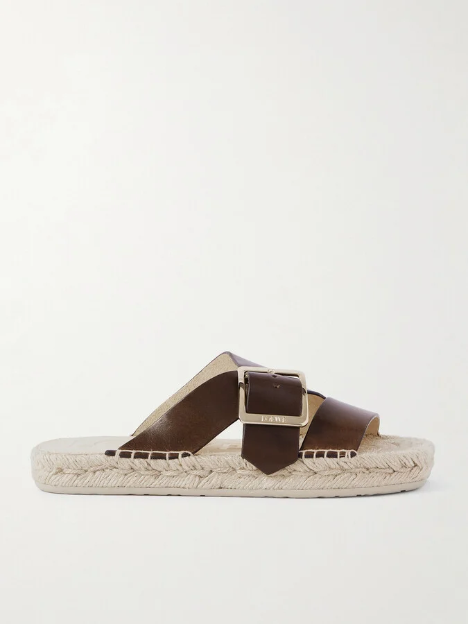 LOEWE - + Paula's Ibiza Leather Platform Sandals - Brown