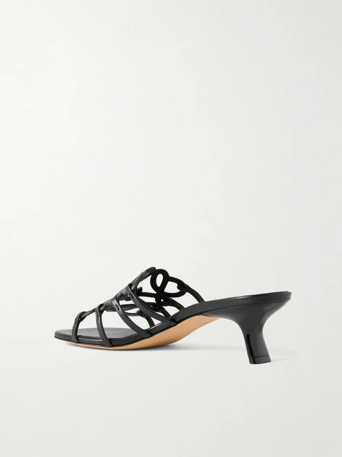 LOEWE - + Paula's Ibiza Petal Anagram Leather Sandals - Black - Image 3