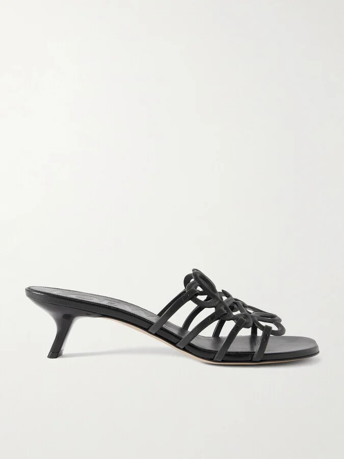 LOEWE - + Paula's Ibiza Petal Anagram Leather Sandals - Black