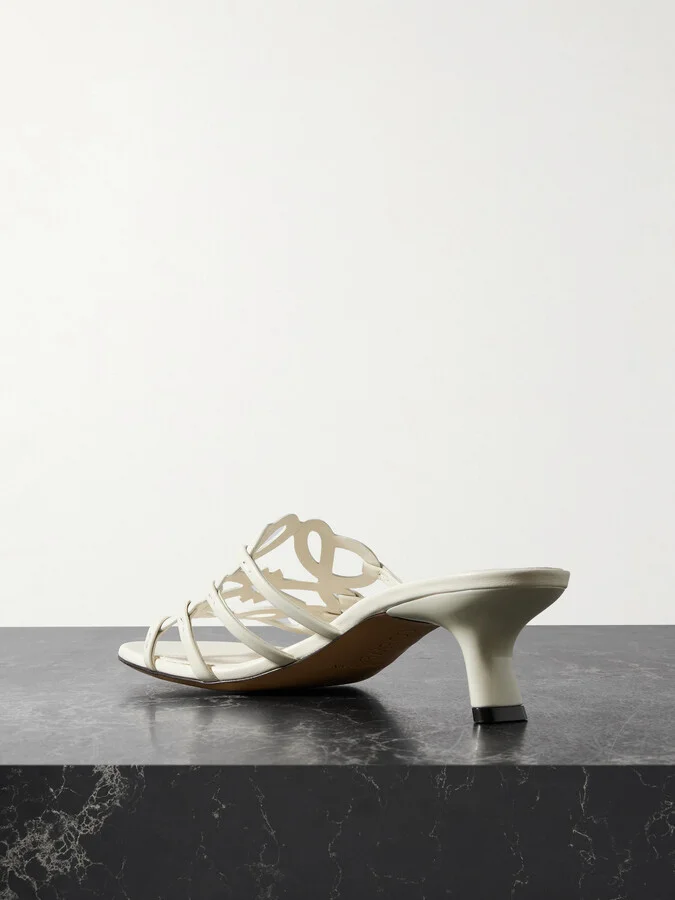 LOEWE - + Paula's Ibiza Petal Anagram Leather Sandals - White - Image 3