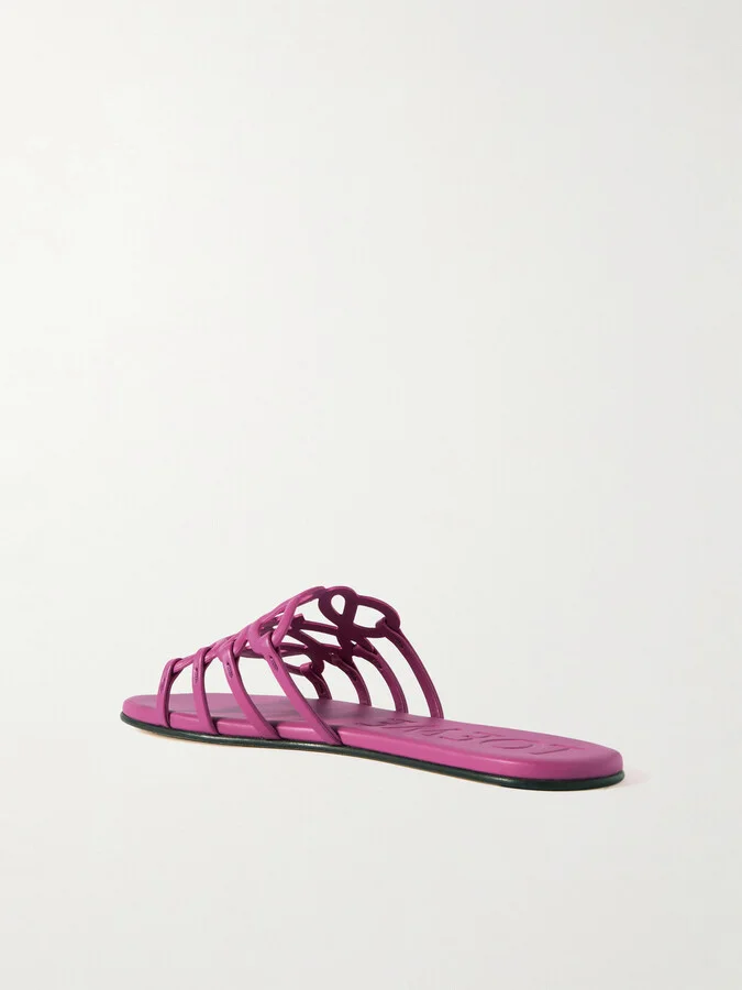 LOEWE - + Paula's Ibiza Petal Anagram Leather Slides - Pink - Image 3
