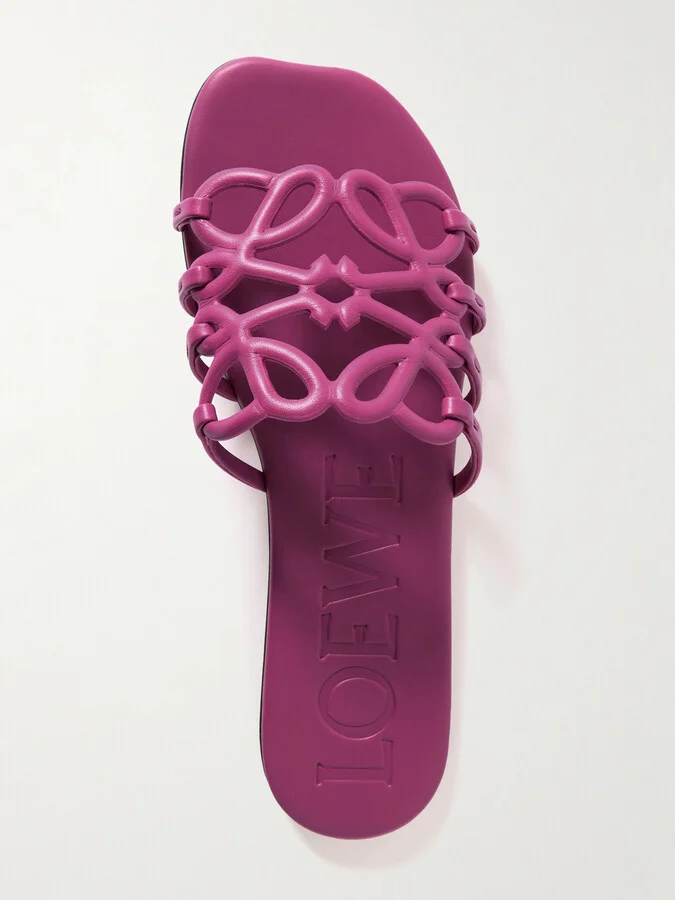 LOEWE - + Paula's Ibiza Petal Anagram Leather Slides - Pink - Image 5