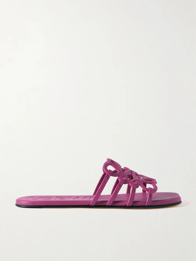 LOEWE - + Paula's Ibiza Petal Anagram Leather Slides - Pink