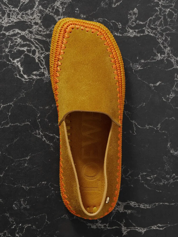 LOEWE - + Paula's Ibiza Rio Raffia-trimmed Suede Espadrilles - Orange - Image 5