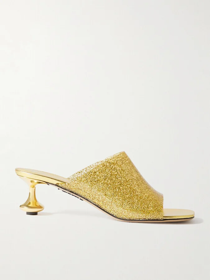 LOEWE - + Paula's Ibiza Toy Glittered Pvc Mules - Gold